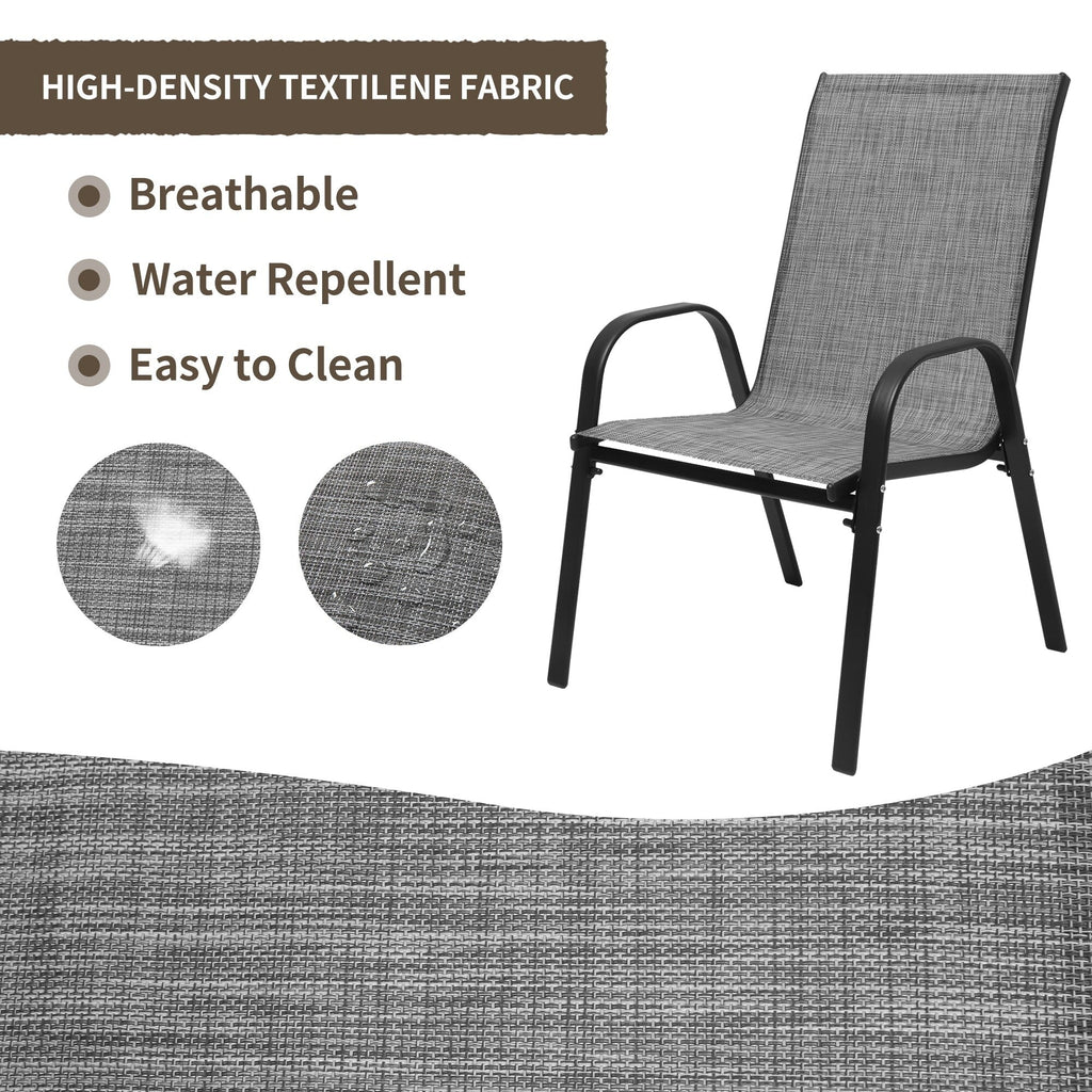 Ensemble de salle à manger de patio 7/11 pièces avec table à manger rectangulaire extensible en aluminium et 6/10 chaises en textilène