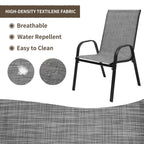 Ensemble de salle à manger de patio 7/11 pièces avec table à manger rectangulaire extensible en aluminium et 6/10 chaises en textilène