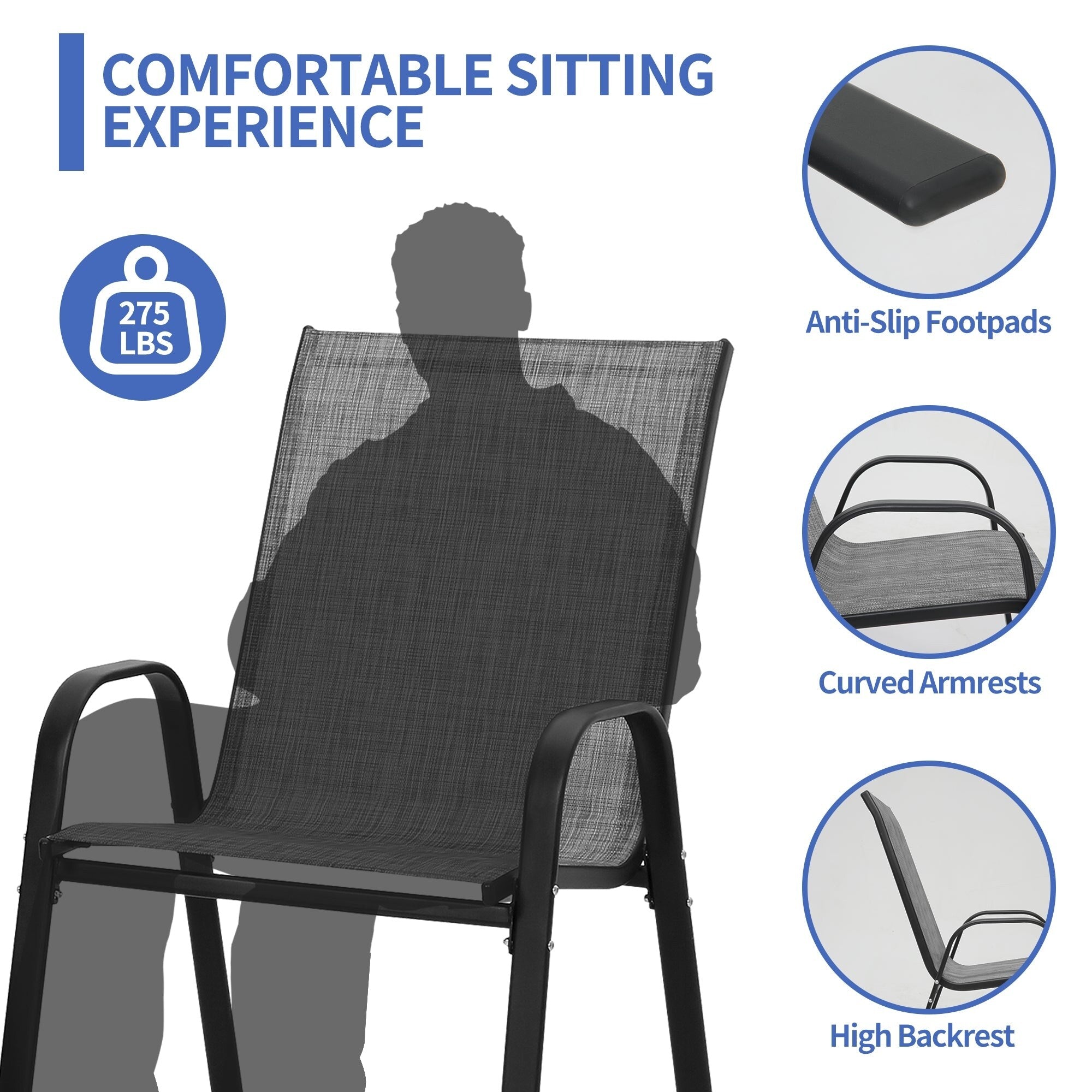 Ensemble de salle à manger de patio 7/11 pièces avec table à manger rectangulaire extensible en aluminium et 6/10 chaises en textilène