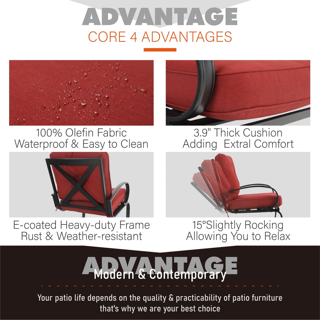 Ensemble de salle à manger d'extérieur 7/9 pièces, 6/8 chaises à ressort avec coussin, 1 rectangulaire