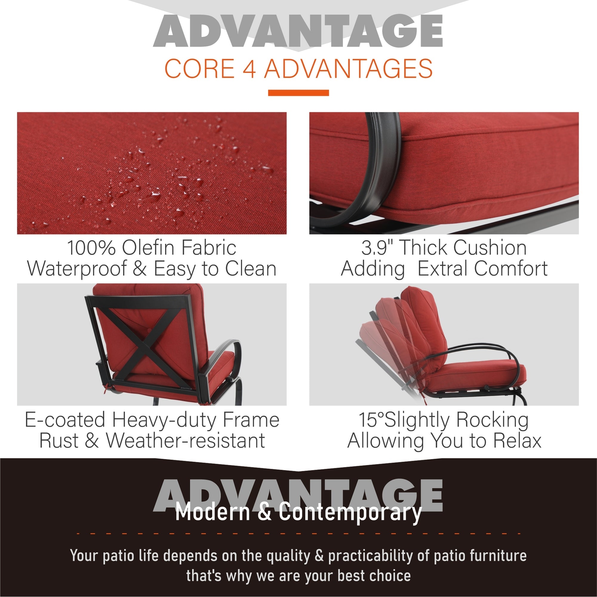 Ensemble de salle à manger d'extérieur 7/9 pièces, 6/8 chaises à ressort avec coussin, 1 rectangulaire