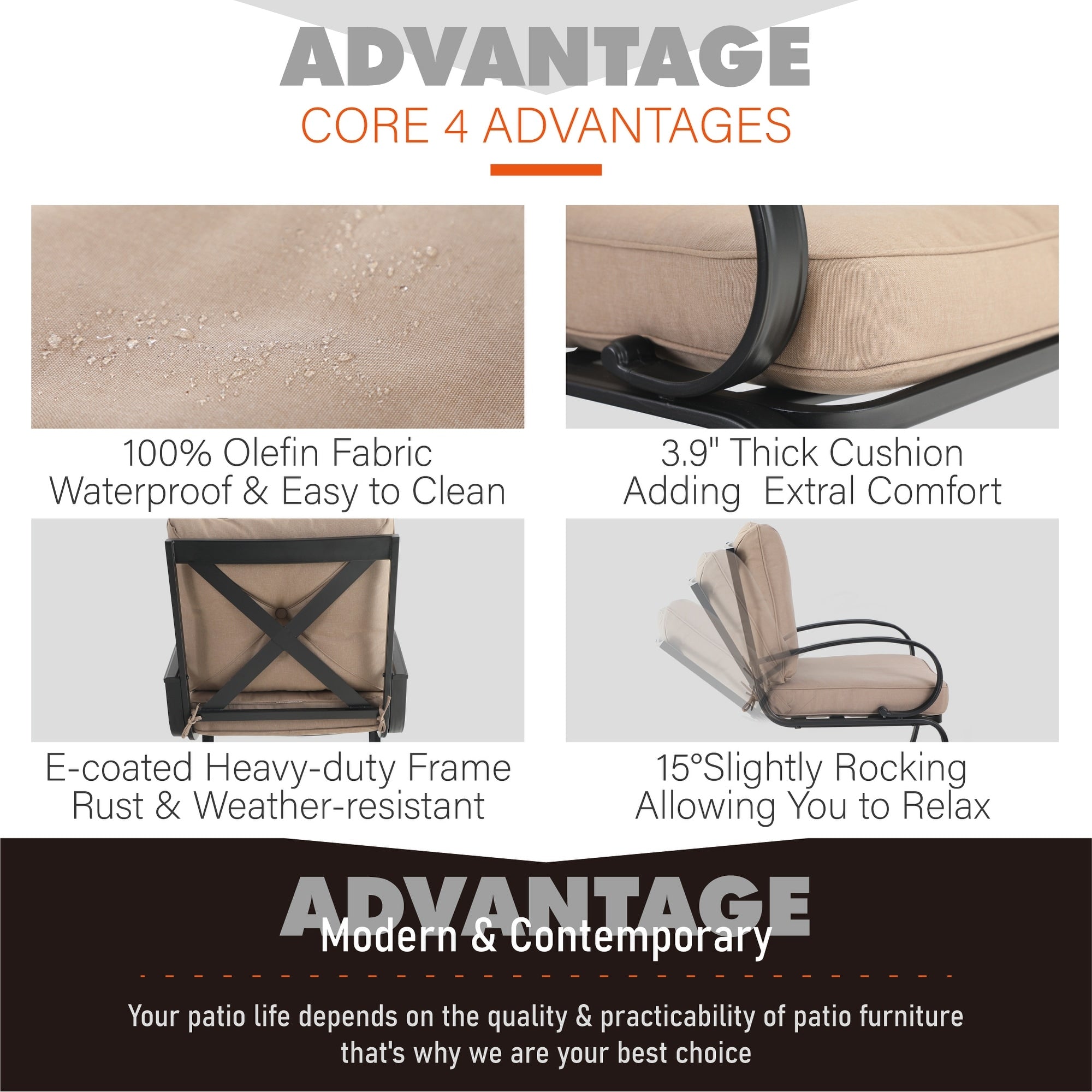 Ensemble de salle à manger d'extérieur 7/9 pièces, 6/8 chaises à ressort avec coussin, 1 rectangulaire