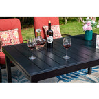 Ensemble de salle à manger d'extérieur 7/9 pièces, 6/8 chaises à ressort avec coussin, 1 rectangulaire