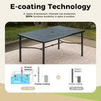 Ensemble de salle à manger d'extérieur 7/9 pièces, 6/8 chaises à ressort avec coussin, 1 rectangulaire
