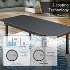 Ensemble de salle à manger d'extérieur 7/9 pièces, 6/8 chaises à ressort avec coussin, 1 rectangulaire