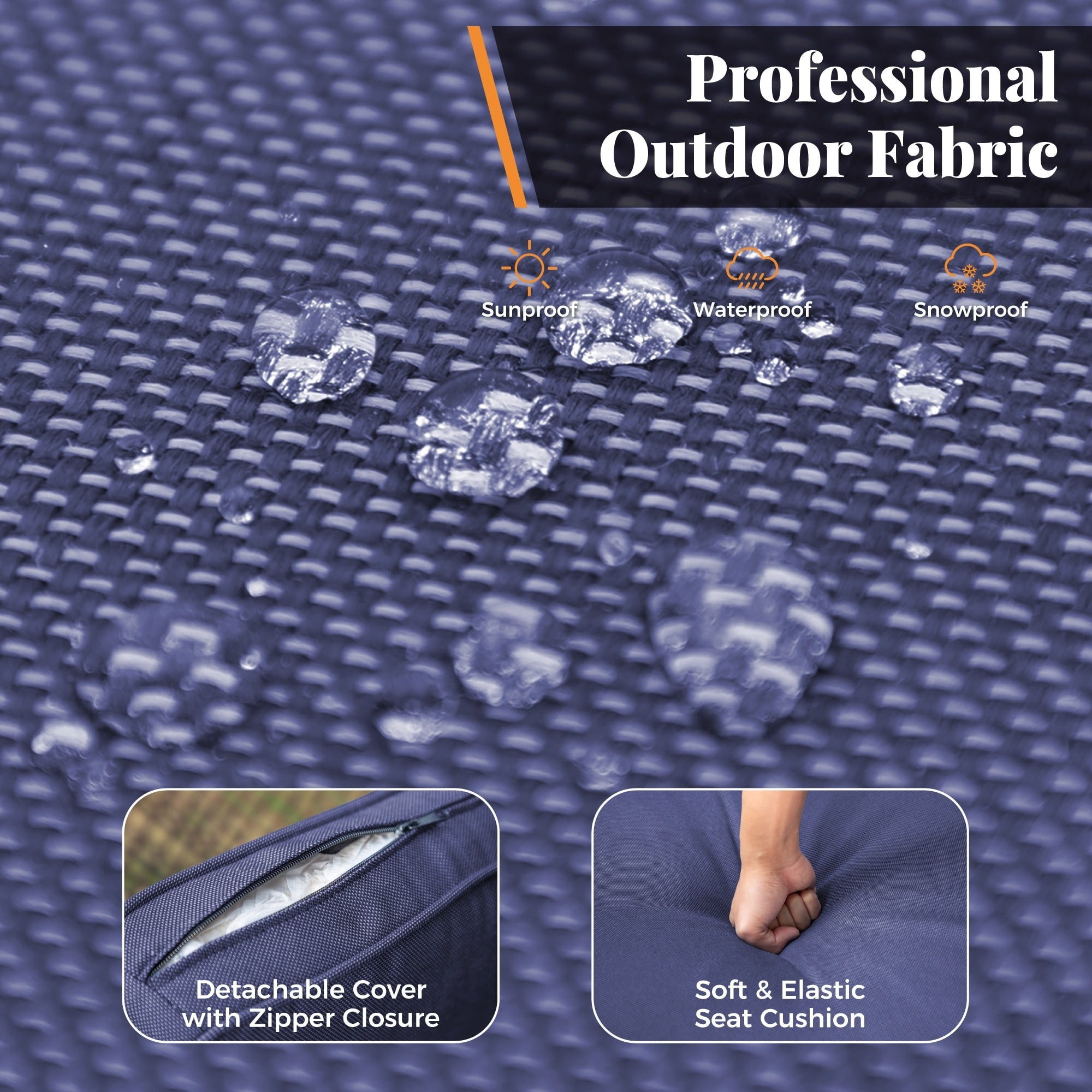 Ensemble de salle à manger de patio 7/9, table à manger d'extérieur rectangulaire extensible avec chaises en rotin