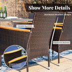 Ensemble de salle à manger de patio 7/9, table à manger d'extérieur rectangulaire extensible avec chaises en rotin