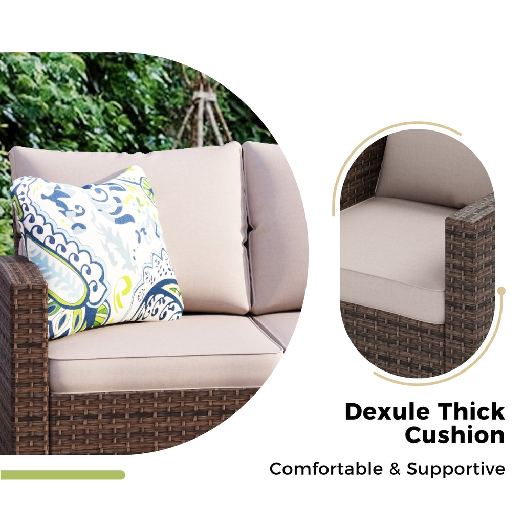 Ensemble de salon de jardin 5/9 places en rotin et osier, canapé sectionnel à assise profonde, grand canapé de conversation