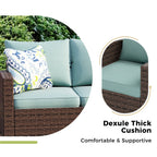 Ensemble de salon de jardin 5/9 places en rotin et osier, canapé sectionnel à assise profonde, grand canapé de conversation