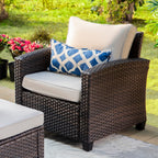 Ensemble de salon de jardin 5/9 places en rotin et osier, canapé sectionnel à assise profonde, grand canapé de conversation