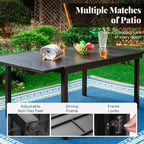 Ensemble de salle à manger de patio 7/9 pièces, table à manger d'extérieur rectangulaire extensible avec chaises à bascule à ressorts en C