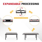 Ensemble de salle à manger de patio 7/9 pièces, table à manger d'extérieur rectangulaire extensible avec chaises à bascule à ressorts en C