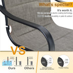 Ensemble de salle à manger de patio 7/9 pièces, table à manger d'extérieur rectangulaire extensible avec chaises à bascule à ressorts en C