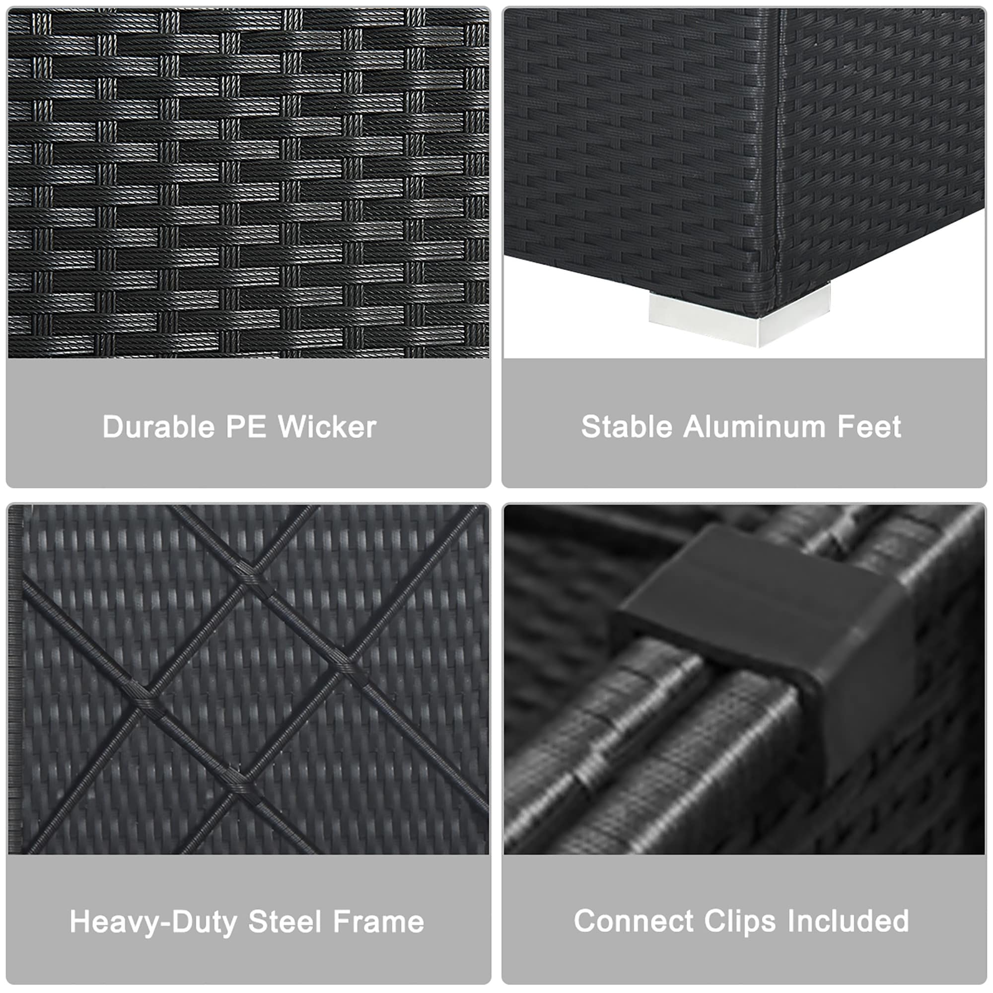 Ensemble de meubles de patio 7 pièces avec table basse