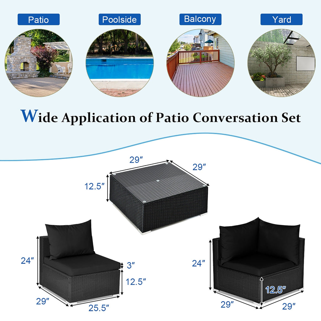 Ensemble de meubles de patio 7 pièces avec table basse