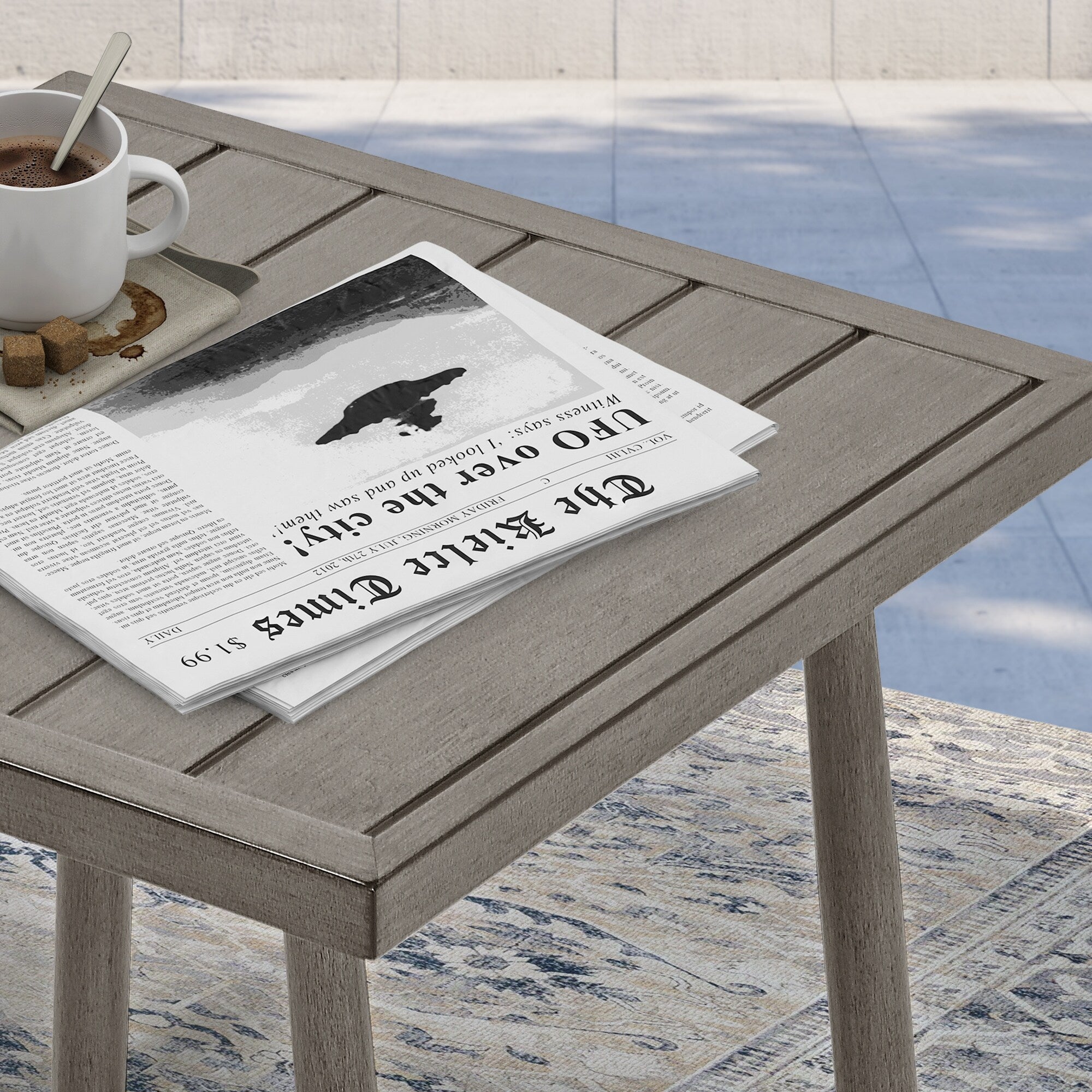 Ensemble de conversation de patio en aluminium 7 pièces, canapé d'extérieur 3 places et causeuse avec poufs et table basse