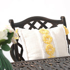 Ensemble de salle à manger d'extérieur en aluminium moulé sous pression, 7 pièces, couleur bronze antique, avec coussins et trou pour parasol