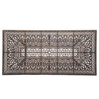 Ensemble de salle à manger d'extérieur en aluminium moulé sous pression, 7 pièces, couleur bronze antique, avec coussins et trou pour parasol