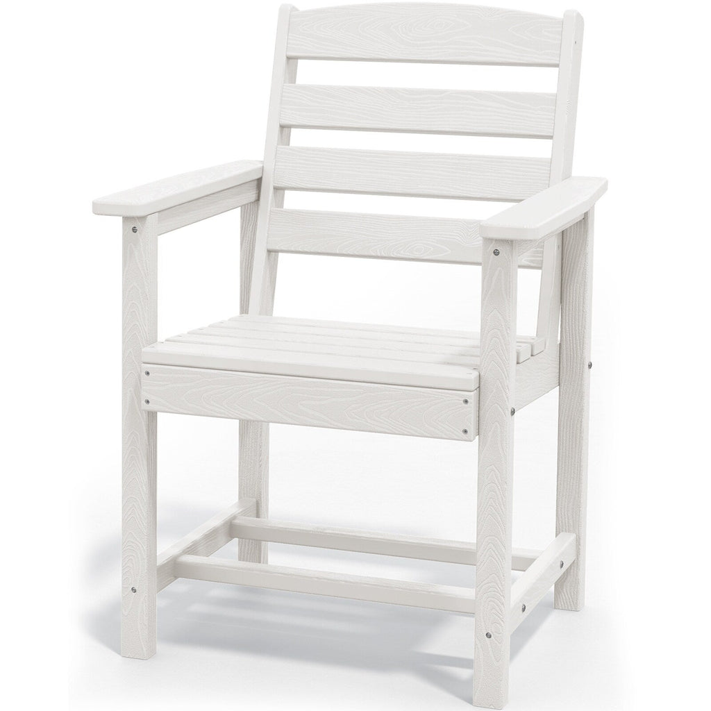 Ensemble de table à manger d'extérieur 7 pièces en PEHD avec trou pour parasol - 1 table, 6 chaises