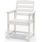 Ensemble de table à manger d'extérieur 7 pièces en PEHD avec trou pour parasol - 1 table, 6 chaises