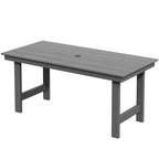 Ensemble de table à manger d'extérieur 7 pièces en PEHD avec trou pour parasol - 1 table, 6 chaises