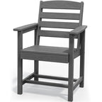 Ensemble de table à manger d'extérieur 7 pièces en PEHD avec trou pour parasol - 1 table, 6 chaises