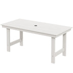 Ensemble de table à manger d'extérieur 7 pièces en PEHD avec trou pour parasol - 1 table, 6 chaises