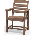 Ensemble de table à manger d'extérieur 7 pièces en PEHD avec trou pour parasol - 1 table, 6 chaises