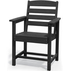 Ensemble de table à manger d'extérieur 7 pièces en PEHD avec trou pour parasol - 1 table, 6 chaises