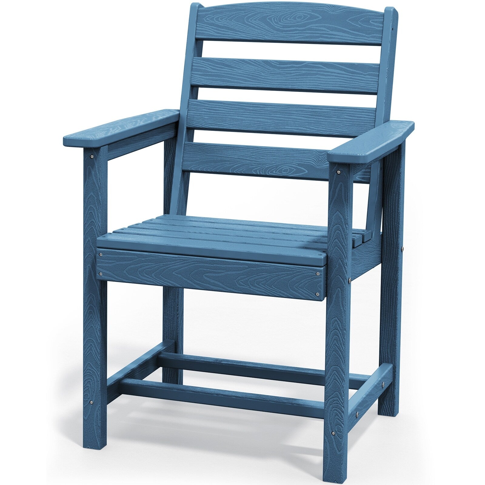 Ensemble de table à manger d'extérieur 7 pièces en PEHD avec trou pour parasol - 1 table, 6 chaises