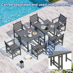 Ensemble de table à manger d'extérieur 7 pièces en PEHD