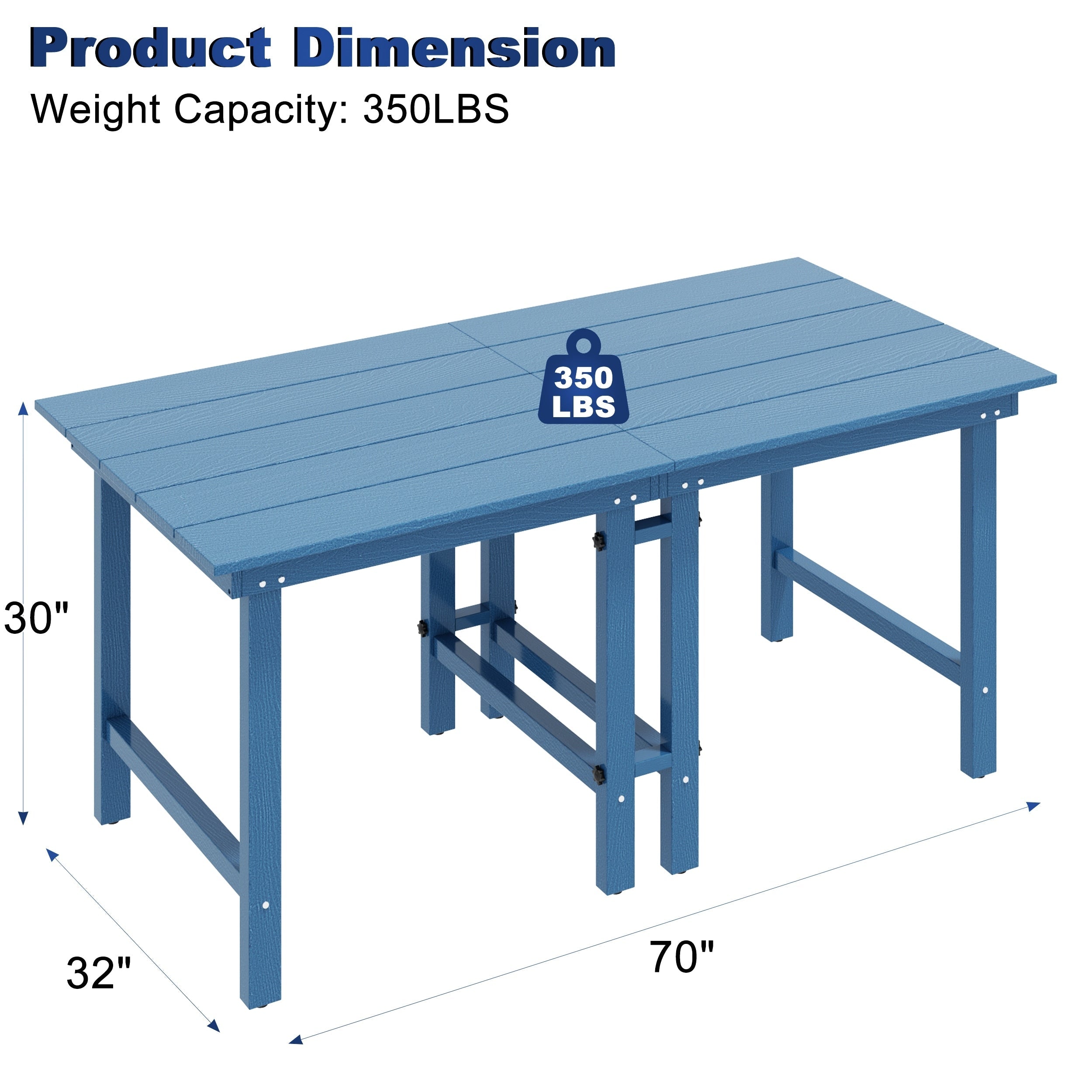 Ensemble de table à manger d'extérieur 7 pièces en PEHD