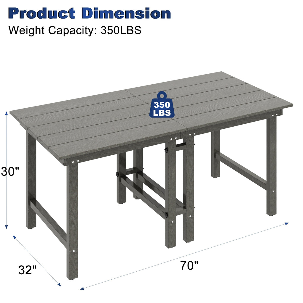 Ensemble de table à manger d'extérieur 7 pièces en PEHD