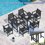 Ensemble de table à manger d'extérieur 7 pièces en PEHD