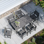 Ensemble de table à manger d'extérieur 7 pièces en PEHD