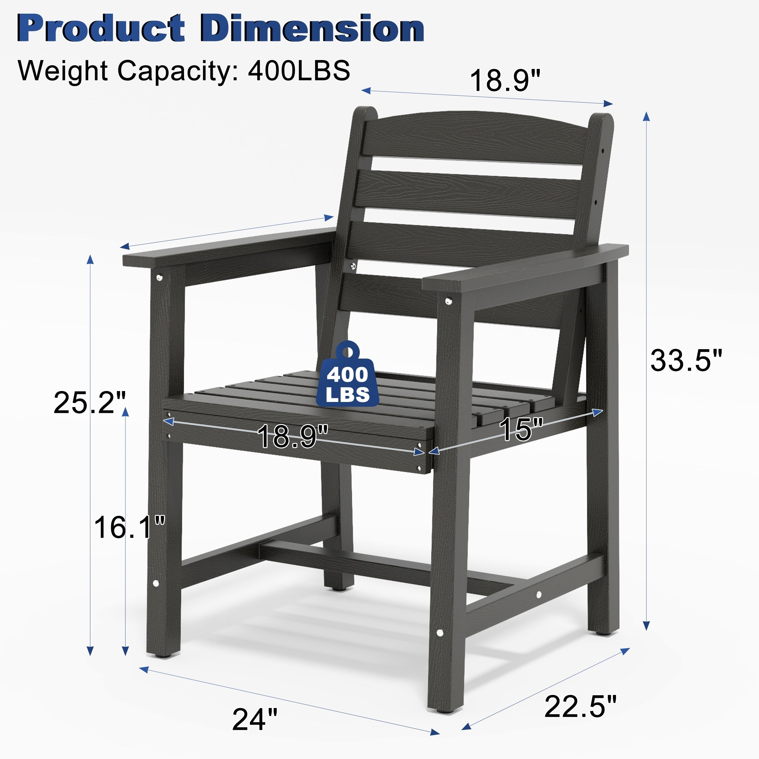 Ensemble de table à manger d'extérieur 7 pièces en PEHD