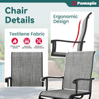 Ensemble de salle à manger d'extérieur en métal 7 pièces avec 6 chaises en textilène et une table rectangulaire