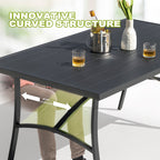 Ensemble de salle à manger d'extérieur 7 pièces avec chaises fixes et pivotantes en textilène