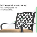 Ensemble de salle à manger d'extérieur en métal 7 pièces avec chaises pivotantes et fixes et table rectangulaire résistante aux intempéries