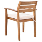 Ensemble de salle à manger d'extérieur en bois d'acacia 7 pièces avec coussins et banc amovibles