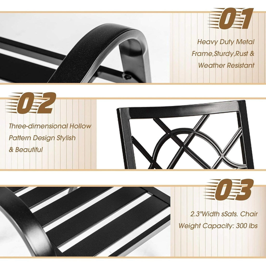 Ensemble de salle à manger d'extérieur 7 pièces, 6 chaises empilables et 1 table rectangulaire à lattes avec trou pour parasol de 1,57