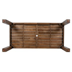 Ensemble de 7 chaises de salle à manger d'extérieur en bois avec table à manger décontractée, trou pour parasol et 6 coussins amovibles