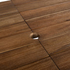 Ensemble de 7 chaises de salle à manger d'extérieur en bois avec table à manger décontractée, trou pour parasol et 6 coussins amovibles