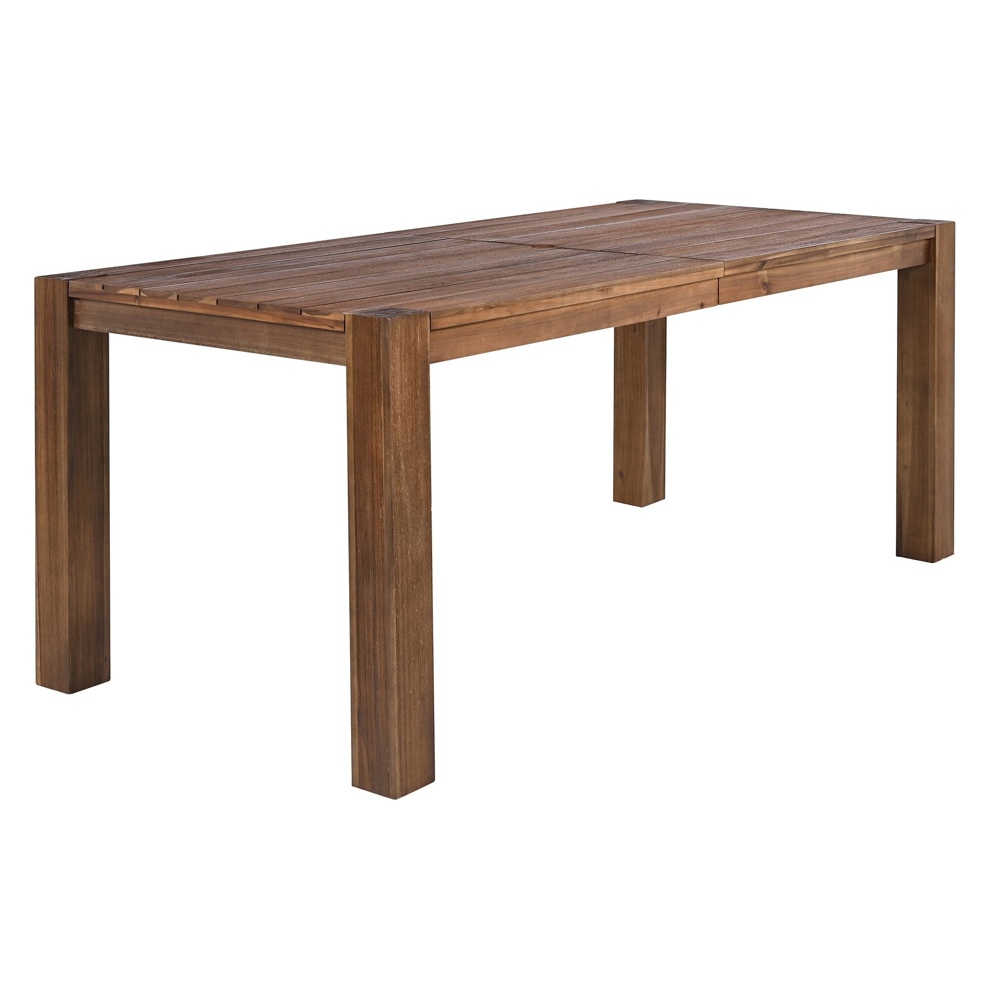 Ensemble de 7 chaises de salle à manger d'extérieur en bois avec table à manger décontractée, trou pour parasol et 6 coussins amovibles