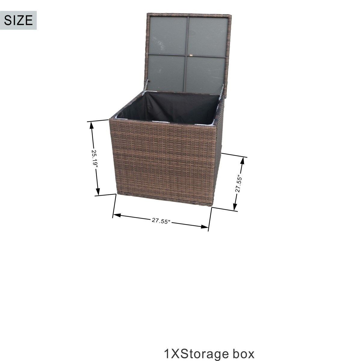 Ensemble de canapé d'extérieur 7 pièces avec table en aluminium et foyer