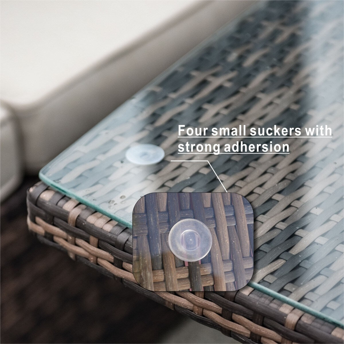 Ensemble de canapé d'extérieur 7 pièces avec table en aluminium et foyer