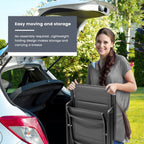 Ensemble de salle à manger de patio 7 pièces avec chaises pliantes réglables et 1 table à manger extensible