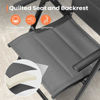 Ensemble de salle à manger de patio 7 pièces avec chaises pliantes réglables et 1 table à manger extensible