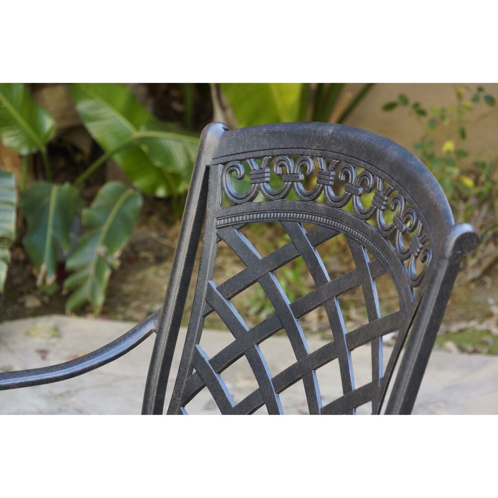 Ensemble de salle à manger de patio 7 pièces, table à manger ronde de 60 pouces