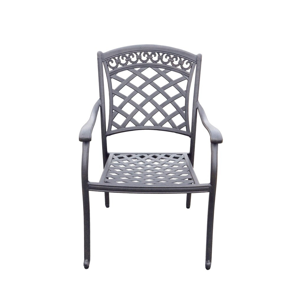 Ensemble de salle à manger de patio 7 pièces, table à manger ronde de 60 pouces